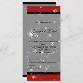 Kerstboom Sneeuwvlokken Rode bruiloft programma Programmakaart (Voorkant / Achterkant)