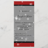 Kerstboom Sneeuwvlokken Rode bruiloft programma Programmakaart (Voorkant)