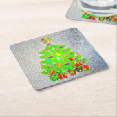 kerstboom Snoep Kartonnen Onderzetters (Schuin)