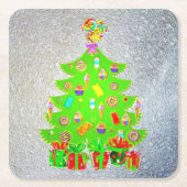 kerstboom Snoep Kartonnen Onderzetters (Voorkant)