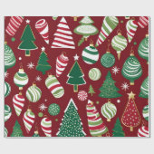 Kerstboom snoep ornamenten inpakpapier (Vlak)