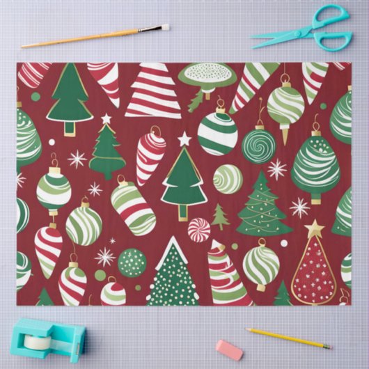 kerstboom snoep ornamenten tissue papier (Craft)