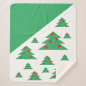 Kerstboom Snowflake Red Kerstmis Sherpa Deken (Voorkant)