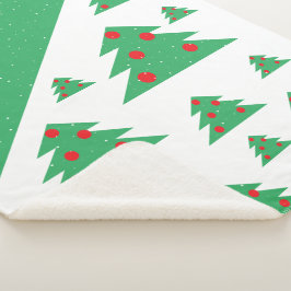 Kerstboom Snowflake Red Kerstmis Sherpa Deken