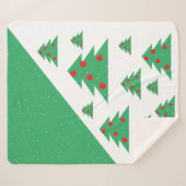 Kerstboom Snowflake Red Kerstmis Sherpa Deken (Voorkant (horizontaal))