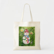 kerstboom Snowman-Canvas tas
