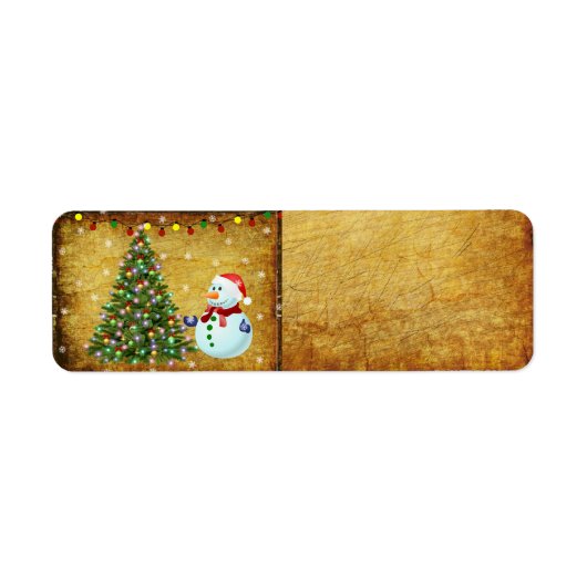 kerstboom Snowman Etiket (Voorkant)