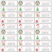 kerstboom Snowman Familieladabel Sticker (Voorkant)