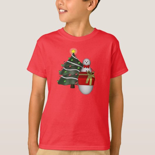 Kerstboom Snowman Holiday T-shirt (Voorkant)