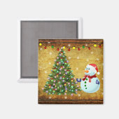 kerstboom Snowman Magneet (Voorkant / Achterkant)