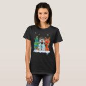 Kerstboom Snowman Reindeboboek Stack Librari T-shirt (Voorkant volledig)