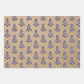 kerstboom Snowman Sleigh Kraft Inpakpapier Vel (Voorkant 2)