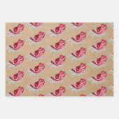 kerstboom Snowman Sleigh Kraft Inpakpapier Vel (Voorkant 3)