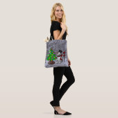 Kerstboom, Snowman, Sneeuwscène All-Over Print Tote Bag (Op model)