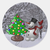 Kerstboom, Snowman, Stickers sneeuwscène (Voorkant)