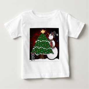 kerstboom Snowman Surprise Art Print