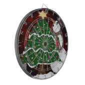 kerstboom Snowman Surprise Art Print Dartbord (Voorkant Links)