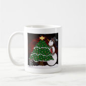kerstboom Snowman Surprise Art Print Koffiemok (Links)