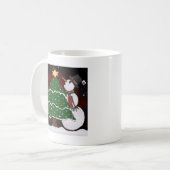 kerstboom Snowman Surprise Art Print Koffiemok (Voorkant links)