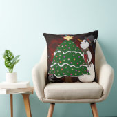kerstboom Snowman Surprise Art Print Kussen (Stoel)