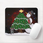 kerstboom Snowman Surprise Art Print Muismat (Met muis)
