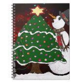 kerstboom Snowman Surprise Art Print Notitieboek (Voorkant)