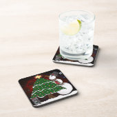 kerstboom Snowman Surprise Art Print Onderzetter (Rechterzijde)