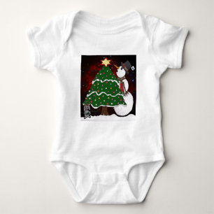 kerstboom Snowman Surprise Art Print Romper