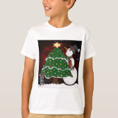 kerstboom Snowman Surprise Art Print T-shirt (Voorkant)