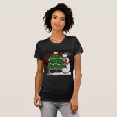 kerstboom Snowman Surprise Art Print T-shirt (Voorkant volledig)