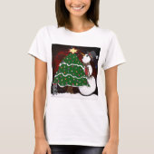 kerstboom Snowman Surprise Art Print T-shirt (Voorkant)