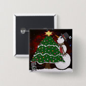 kerstboom Snowman Surprise Art Print Vierkante Button 5,1 Cm (Voorkant /achterkant)
