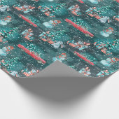 kerstboom, snowmen en bundels die papier verpakken (Hoek)