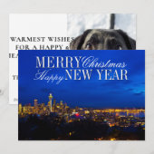 Kerstboom Space Needle, Seattle Silhouet Feestdagenkaart (Voorkant / Achterkant)