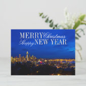 Kerstboom Space Needle, Seattle Silhouet Feestdagenkaart (Staand voorkant)