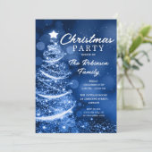 Kerstboom Sparkle Blue Kerstfeest Kaart (Staand voorkant)