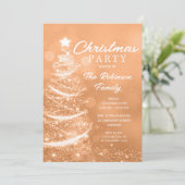 Kerstboom Sparkle Koper Kerstfeest Kaart (Staand voorkant)