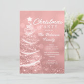 Kerstboom Sparkle Roos Goud Kerstfeest Kaart (Staand voorkant)