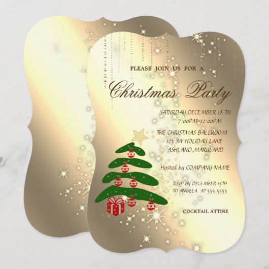 kerstboom, sparkle, zakenkerstfeest, kaart (Voorkant / Achterkant)