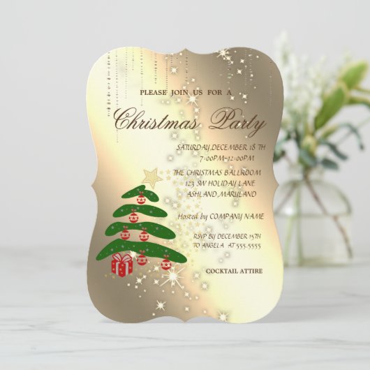 kerstboom, sparkle, zakenkerstfeest, kaart (Staand voorkant)