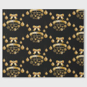 Kerstboom, Sparkling zwart en Golden Wrappi Cadeaupapier (Vlak)