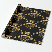Kerstboom, Sparkling zwart en Golden Wrappi Cadeaupapier (Uitgerold)