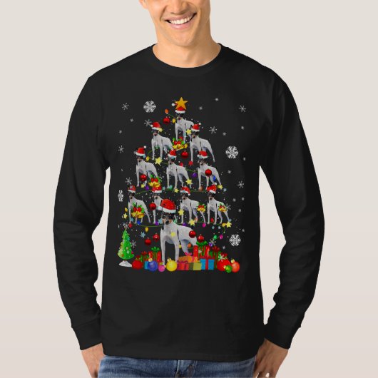 Kerstboom Speelgoed Fox Terrier Santa Dog T-shirt (Voorkant)