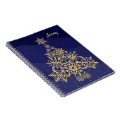 Kerstboom Spiral Foto Blauw Notitieboek (Rechterzijde)