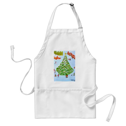 kerstboom standaard schort (Voorkant)
