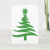 Kerstboom Stencil Groen Feestdagen Kaart (Voorkant)