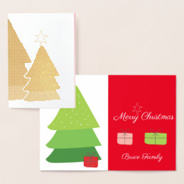 Kerstboom Ster En Cadeaus Folie Kaarten