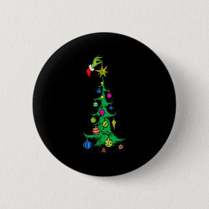 Kerstboom Ster Groen Hand Xmas Vakantie Kinderen M Ronde Button 5,7 Cm