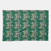 Kerstboom + Ster Herhaling Groen Theedoek (Horizontaal)