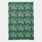 Kerstboom + Ster Herhaling Groen Theedoek (Verticaal)